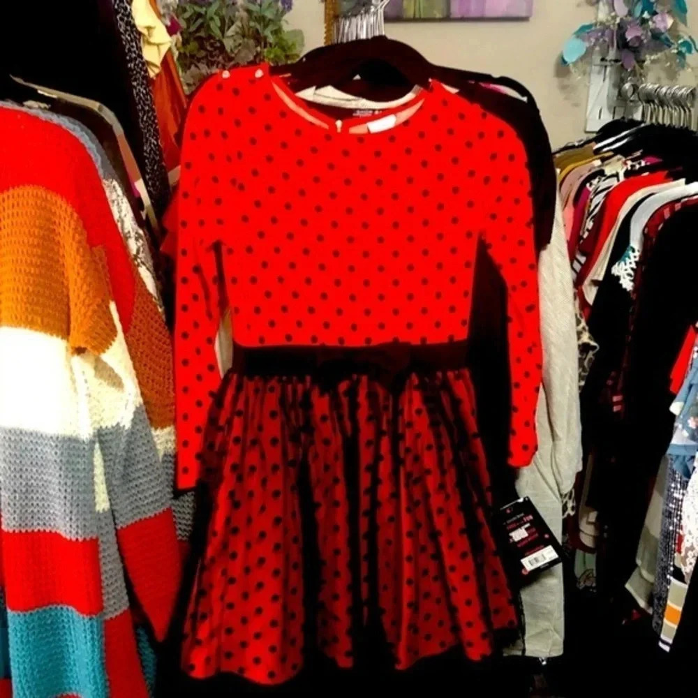 Disney Red and Black Polka Dot Kids Dress